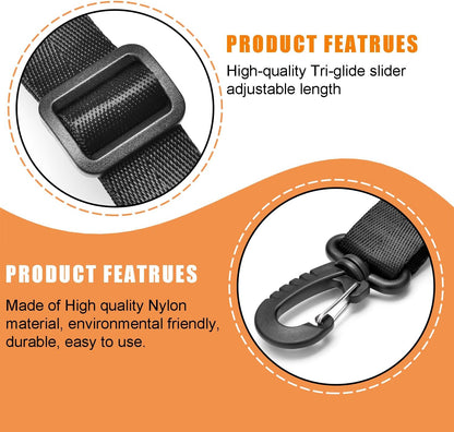 CooBigo 1" Plastic Clip Snap Hook Replacement Buckles Tri-Glide for Webbing Strap Crafting Accessories 6 Set V1258-DP02-E-32