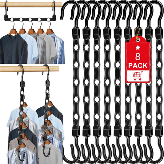 8 Pack Hangers Space Saving Magic Space Saver Storage Smart Plastic Clothes Hanger Organizer Closet V1258-DP02-E-320