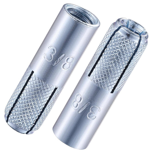 (20 pcs) 3/8"-16 Premium Zinc Plated Carbon Steel Drop in Anchors Assortment, Knurled Drop-in-Anchor for V1258-DP02-E-322
