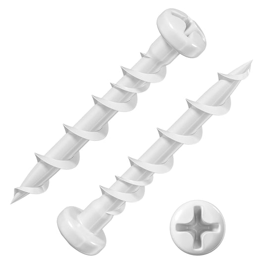(100 pcs) Pan Head Drywall Anchors 1-1/4" White Anti Rt Coating, Bolt Anchor, Duty Hollow Wall Anchors V1258-DP02-E-323