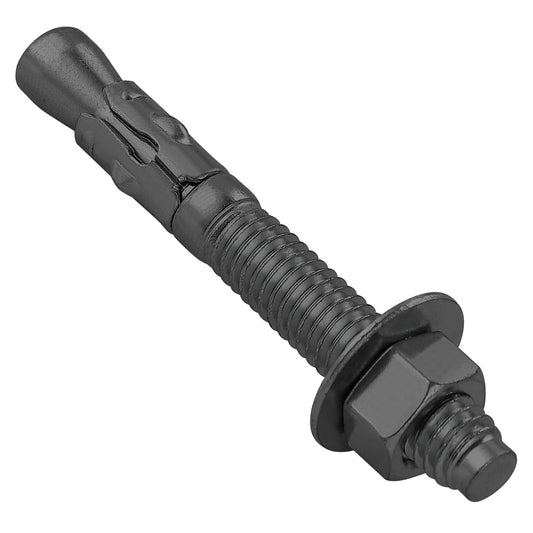 10Pcs 3/8x3 Inch Standard Fasteners for Heavy-Duty Black Wedge Anchors for Cement and Concrete V1258-DP02-E-324