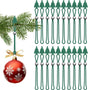 Christmas Ornament Hooks Green Tree Hanger - 20 PCS Reable Silicone Clips, Cable Ties, Cord Organizers for V1258-DP02-E-326