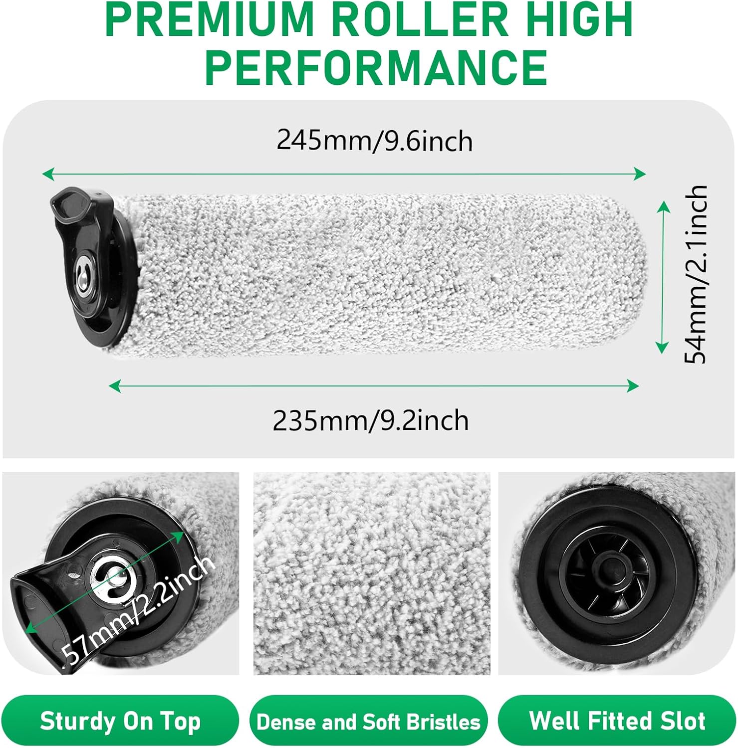 Roller Brh Replacement Kit Compatible with Tineco iFloor 2, iFloor 3,Floor One S3 Cordless Wet Dry Vacuum V1258-DP02-E-328
