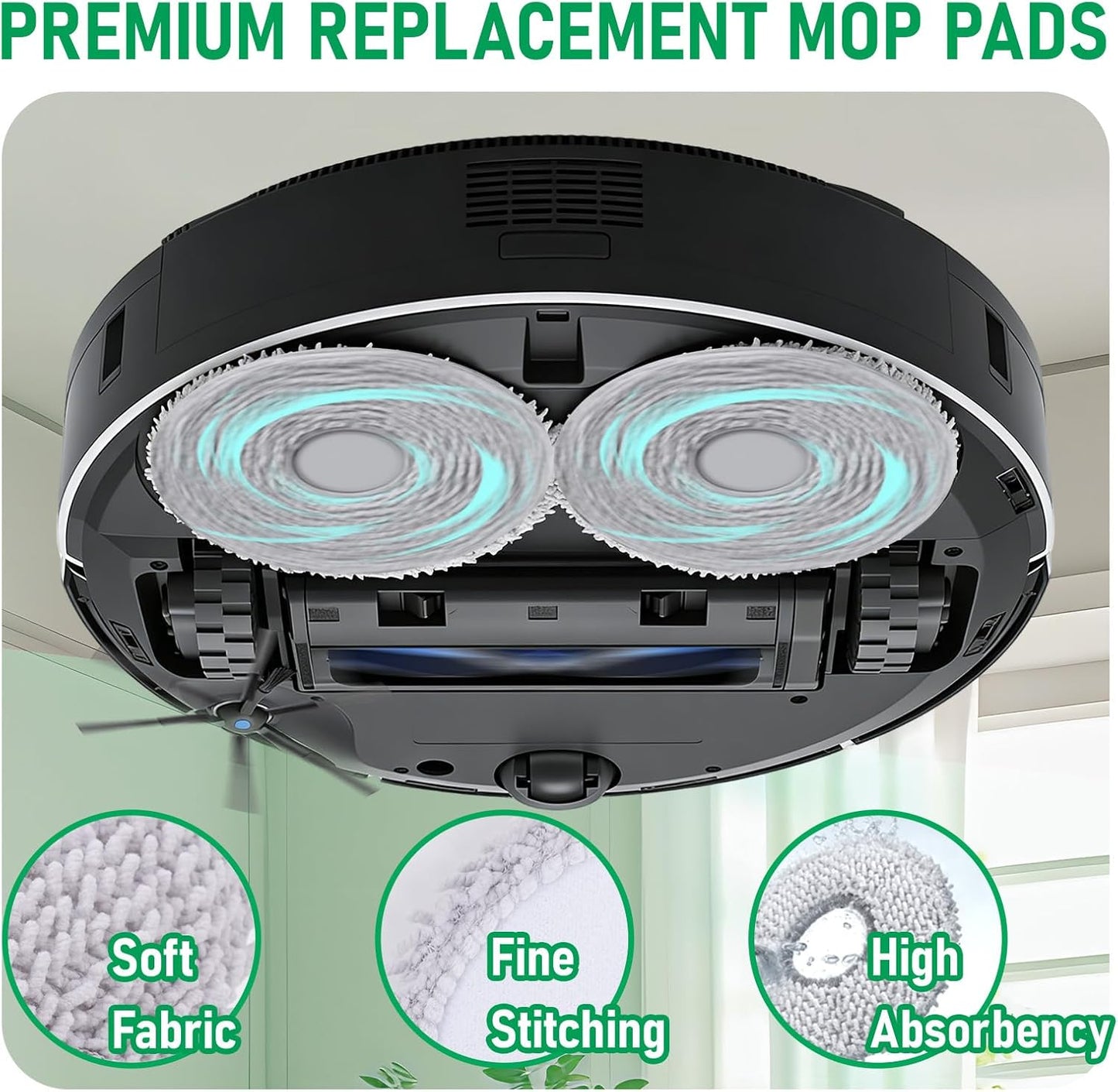 12 Pack Mop Pads Replacement for ECOVACS DEEBOT X5 PRO Omni Robot Vacuum Cleaner, X5 Pro Omni Mop Pads V1258-DP02-E-332