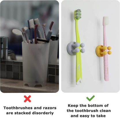 4 pcs Silicone Toothbrh Holder Multi-Function Hook Waterproof self Adhesive Single Toothbrh Hook Plug Holder V1258-DP02-E-333