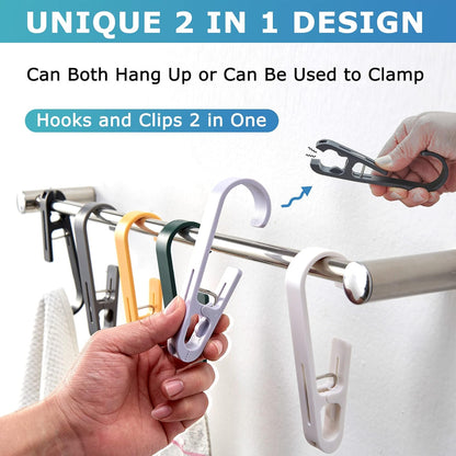 Laundry Hooks with Clips Hanger Closet Organizer Clamps Socks Boot Bras Towels for Bathroom Wardrobe Kitchen V1258-DP02-E-334