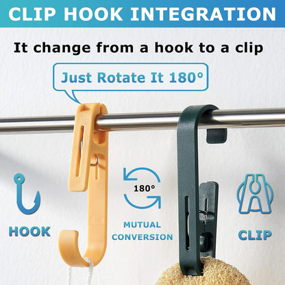 Laundry Hooks with Clips Hanger Closet Organizer Clamps Socks Boot Bras Towels for Bathroom Wardrobe Kitchen V1258-DP02-E-334