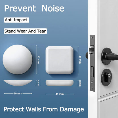 Door Stoppers Wall Protector Buffer Guard Doorknob Door Handle Bumper Self Adhesive Silencer Soft Rubber V1258-DP02-E-335