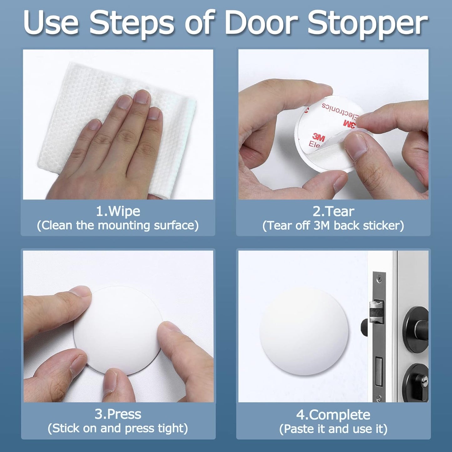 Door Stoppers Wall Protector Buffer Guard Doorknob Door Handle Bumper Self Adhesive Silencer Soft Rubber V1258-DP02-E-335