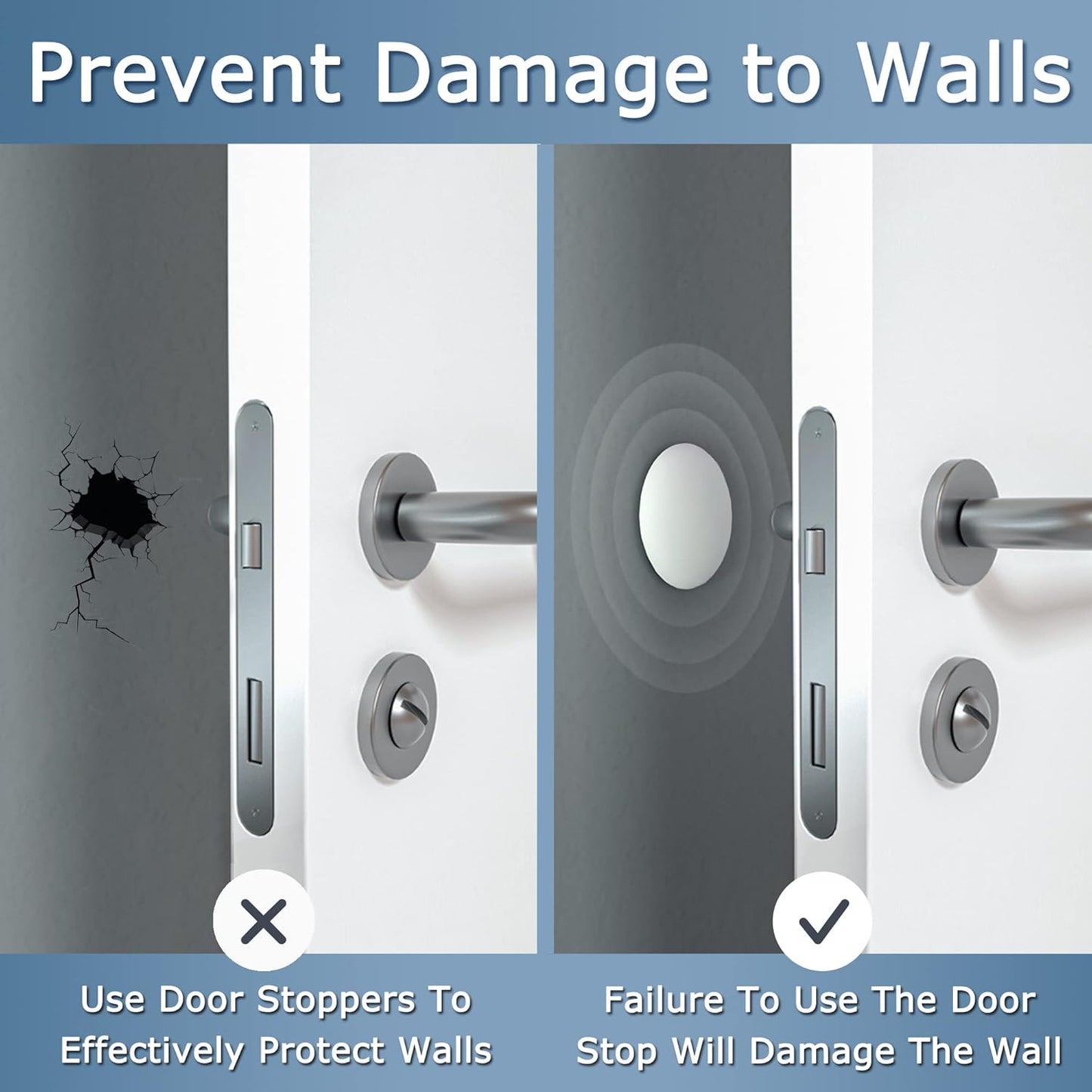 Door Stoppers Wall Protector Buffer Guard Doorknob Door Handle Bumper Self Adhesive Silencer Soft Rubber V1258-DP02-E-335