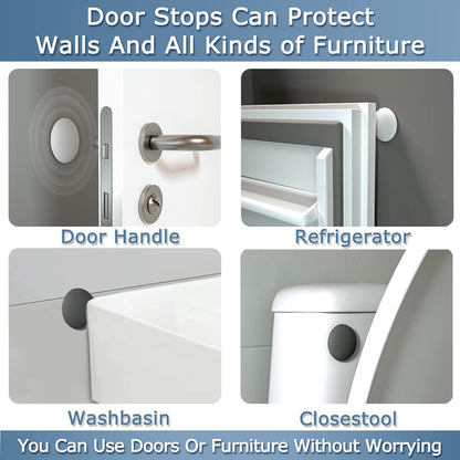Door Stoppers Wall Protector Buffer Guard Doorknob Door Handle Bumper Self Adhesive Silencer Soft Rubber V1258-DP02-E-335