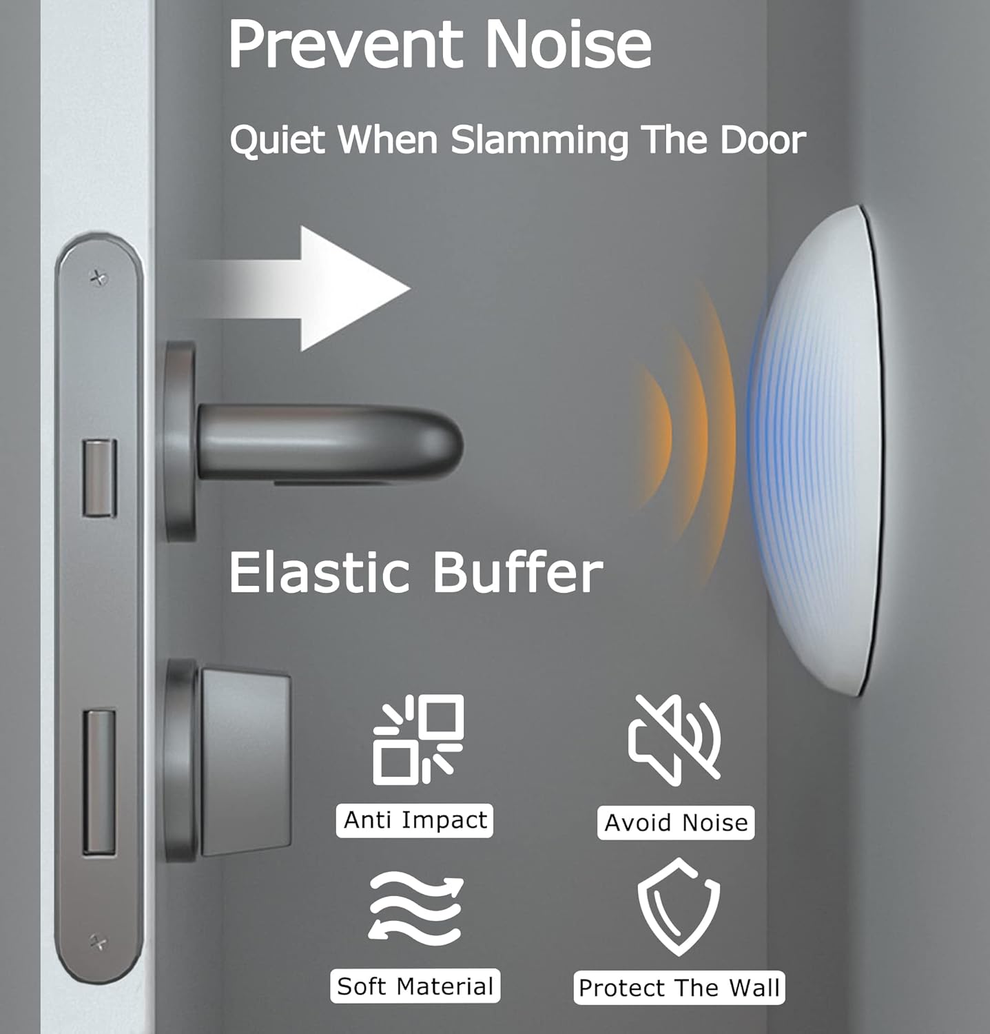 Door Stoppers Wall Protector Buffer Guard Doorknob Door Handle Bumper Self Adhesive Silencer Soft Rubber V1258-DP02-E-335