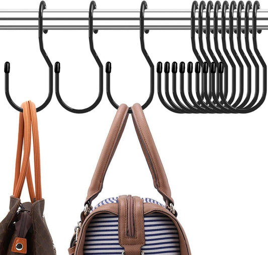 Purse Hanger for Closet, Unique Twist Design Bag Hanger Purse Hooks, 5 inch Large Size Closet Rod Hooks for V1258-DP02-E-336