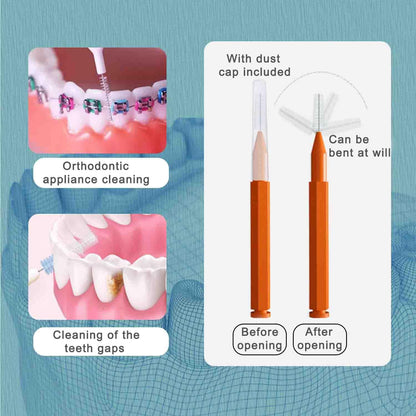 100pcs Interdental Brhes Dental Cleaning Tools Tooth Floss Picks Oral Hygiene Toothpicks V1258-DP02-E-337