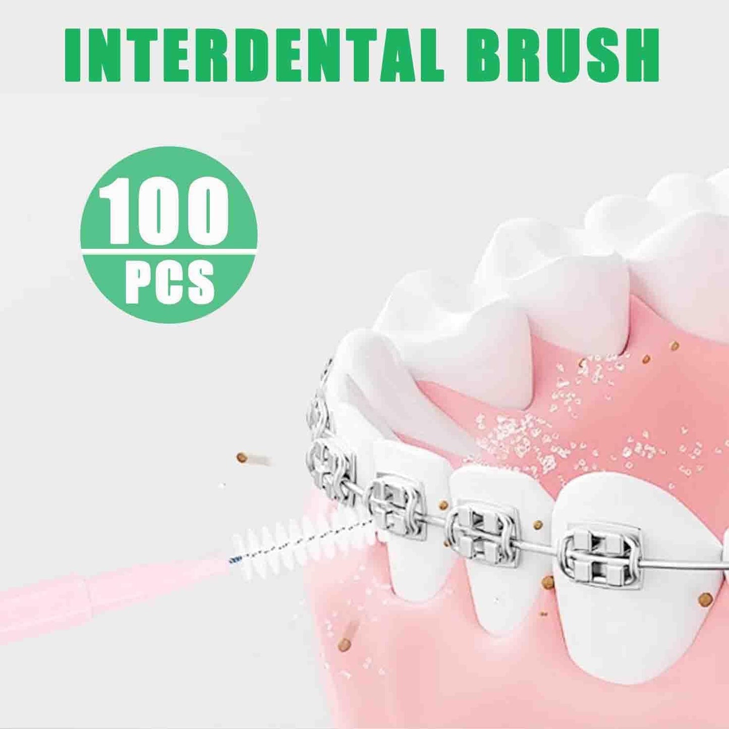 100pcs Interdental Brhes Dental Cleaning Tools Tooth Floss Picks Oral Hygiene Toothpicks V1258-DP02-E-337