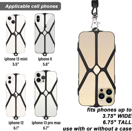 2 Pcs Phone Lanyard Strap with Carabiner - Drop-Prevention Accessory for Outdoor Activities like Ski, Hike, V1258-DP02-E-342