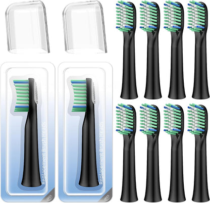 10 Pack Toothbrh Replacement Heads Compatible with Rtauys M5 Sonic Electric Toothbrh(Black, 10 Count(Pack of V1258-DP02-E-343