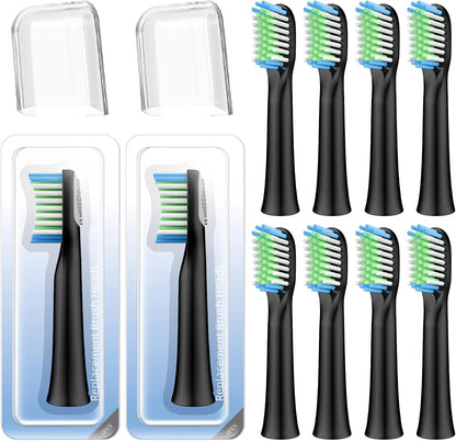 10 Pack Toothbrh Replacement Heads Compatible with Bitvae D2 Sonic Electric Toothbrh, 10 Count (Black, 10 V1258-DP02-E-347