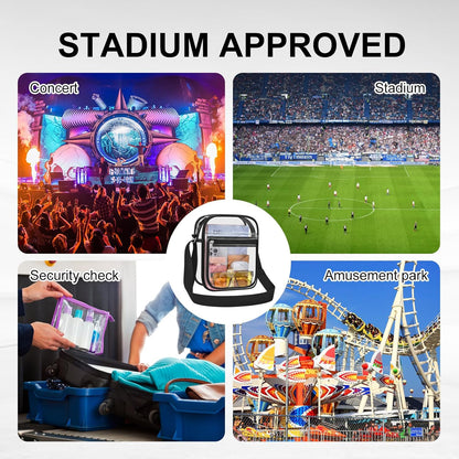 Clear Bag for Stadium Events Clear Messenger Bag for Men and Women V1258-DP02-E-352