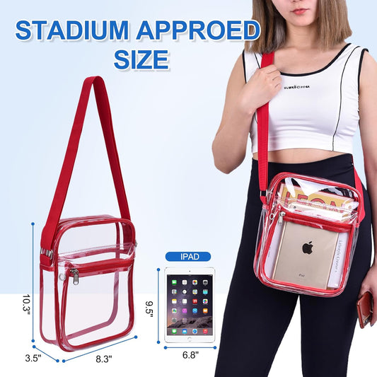 Clear Purse for Stadium Events Clear Messenger Bag for Men and Women V1258-DP02-E-355