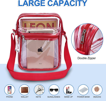 Clear Purse for Stadium Events Clear Messenger Bag for Men and Women V1258-DP02-E-355