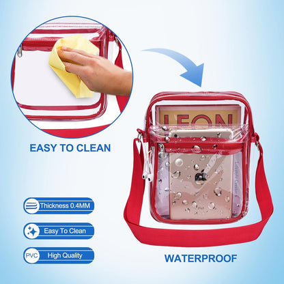 Clear Purse for Stadium Events Clear Messenger Bag for Men and Women V1258-DP02-E-355