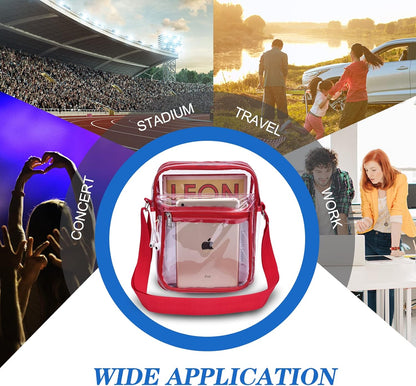 Clear Purse for Stadium Events Clear Messenger Bag for Men and Women V1258-DP02-E-355
