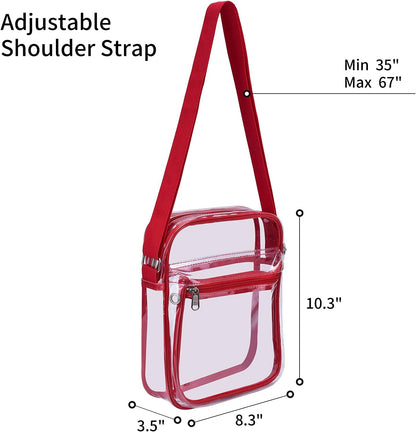 Clear Purse for Stadium Events Clear Messenger Bag for Men and Women V1258-DP02-E-355