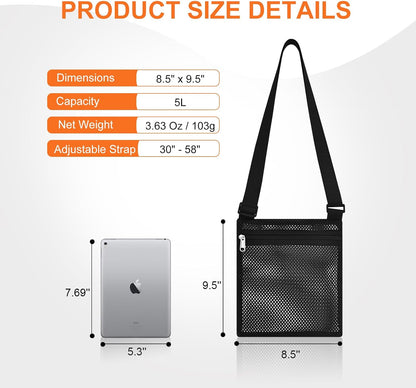Heavy Duty Semi-Transparent Mesh Purse See Through Mesh Crossbody Bag V1258-DP02-E-356