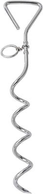 Dog Tie-Out Stake, Durable Silver Spiral Anchorstake, Secure Outdoor Tethering for All Cable Leash Chain, V1258-DP02-E-362