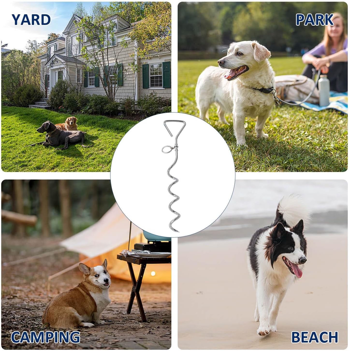Dog Stake & Leak-Proof Upright Water Cup Set V1258-DP02-E-367