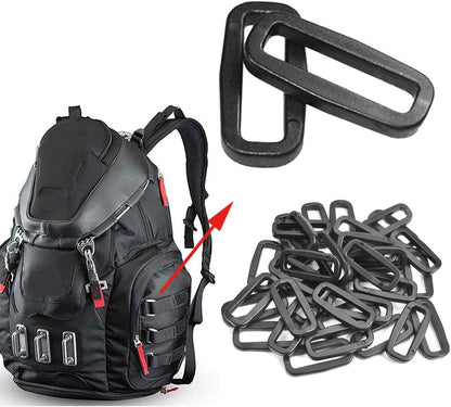 CooBigo Strap Loops Looploc Buckles Rectangle Rings Plastic Black Backpack Straps Webbing Bag Parts V1258-DP02-E-38