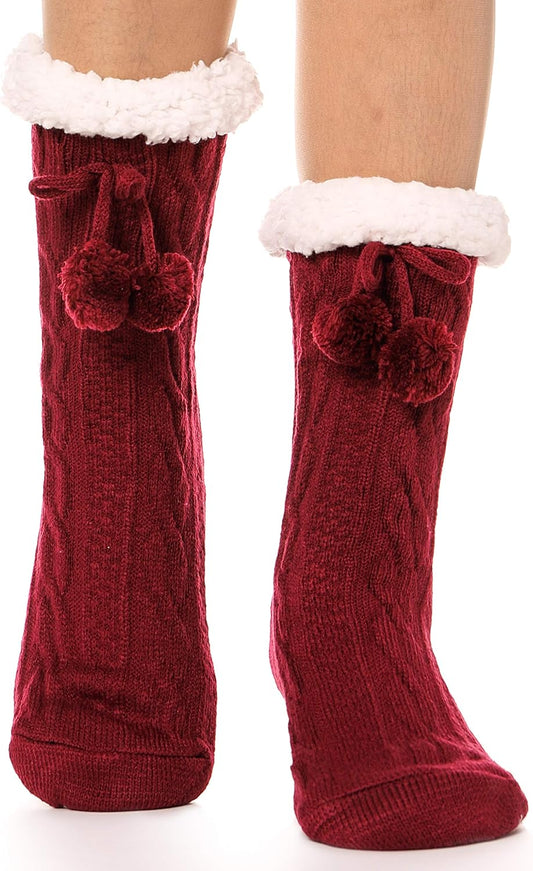 Slipper Fuzzy Socks for Women Fluffy Cozy Cabin Winter Warm Soft Fleece Comfy Thick Christmas Stocking V1258-DP02-E-388