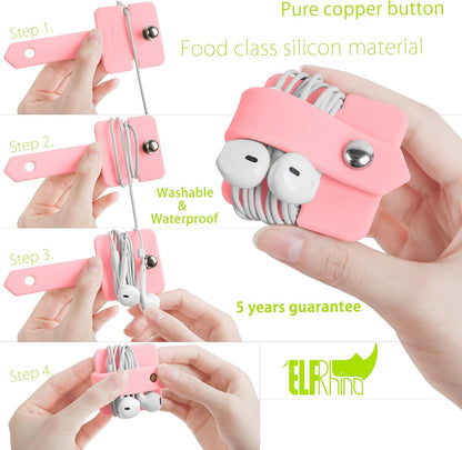 Silicone Earphone Organizer Earphone Wrap Winder Headphone Cord Organizer Wrap Winder Manager/Cable Winder 2 V1258-DP02-E-393