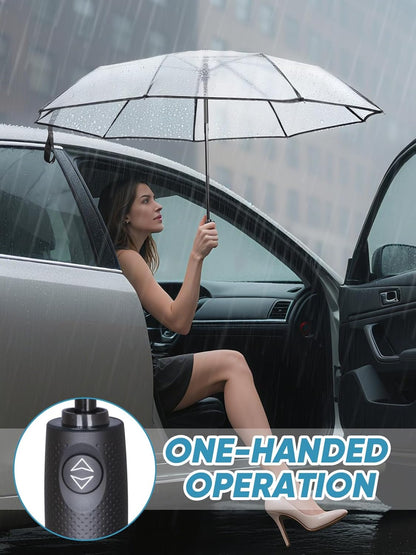 Windproof Compact Travel Umbrellas for Rain and Sun, Withstands 85MPH Winds Auto Open Close Folding Umbrella V1258-DP02-E-395