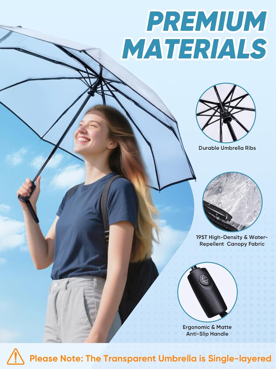 Windproof Compact Travel Umbrellas for Rain and Sun, Withstands 85MPH Winds Auto Open Close Folding Umbrella V1258-DP02-E-395