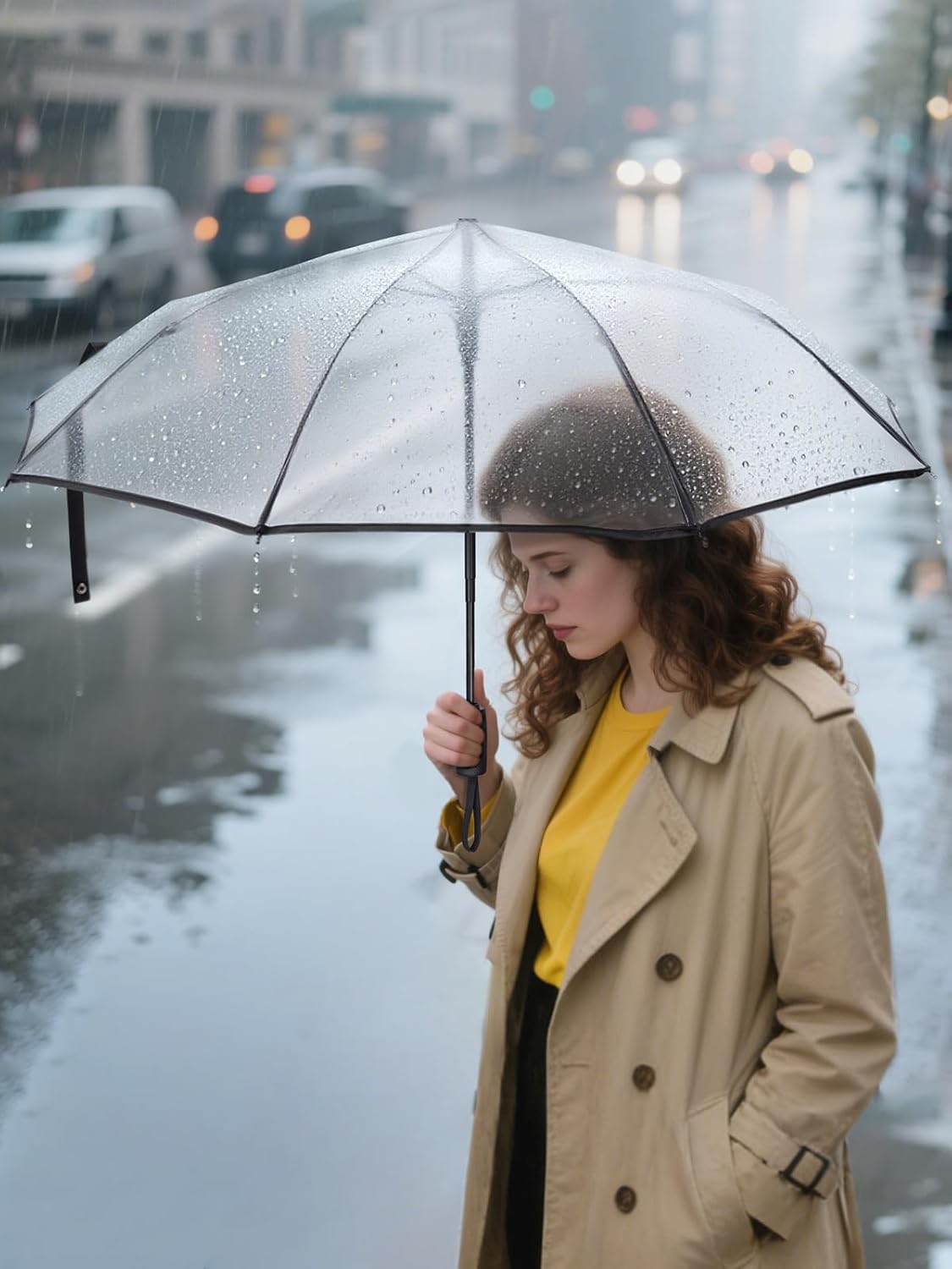 Windproof Compact Travel Umbrellas for Rain and Sun, Withstands 85MPH Winds Auto Open Close Folding Umbrella V1258-DP02-E-395