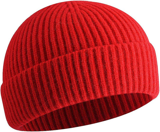 Short Fisherman Beanie for Men Women, Swag Wool Knit Cuff Trawler Skullcap,Winter Warm Hats V1258-DP02-E-405