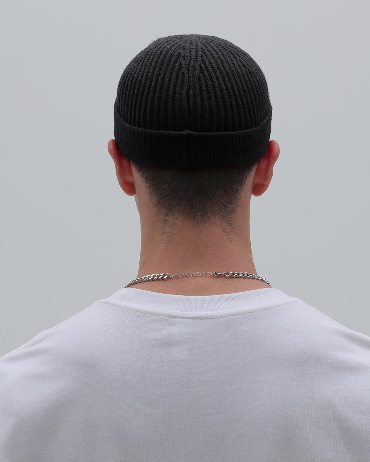Thin Wool Fisherman Beanie for Men Women, Short Knit Cuff Trawler Watch Hats V1258-DP02-E-411