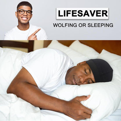 Cotton Stocking Wave Cap for Men, Wave Caps for 360 540 720 Waves, Good Compression Over Durag Sleeping Skull V1258-DP02-E-416