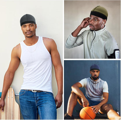 Cotton Stocking Wave Cap for Men, Wave Caps for 360 540 720 Waves, Good Compression Over Durag Sleeping Skull V1258-DP02-E-416