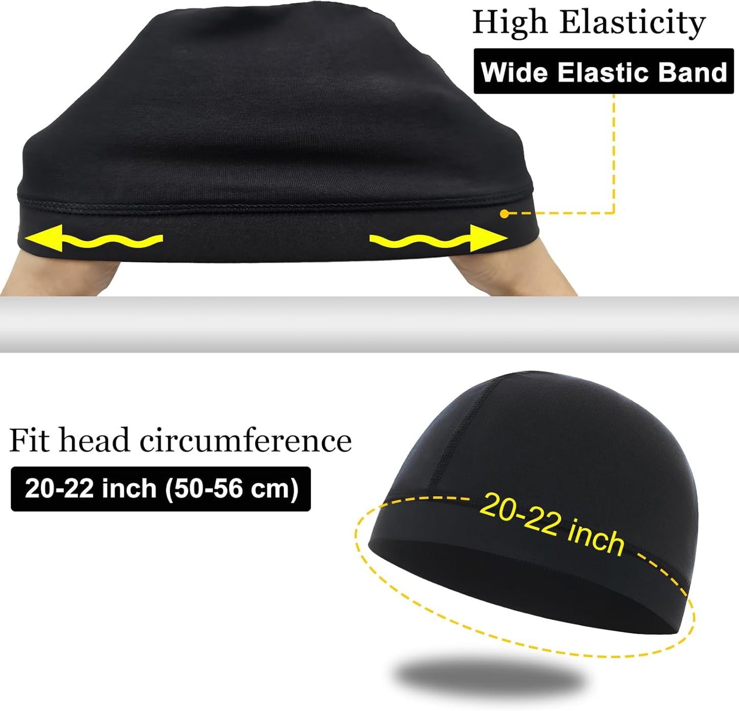 Cotton Stocking Wave Cap for Men, Wave Caps for 360 540 720 Waves, Good Compression Over Durag Sleeping Skull V1258-DP02-E-416