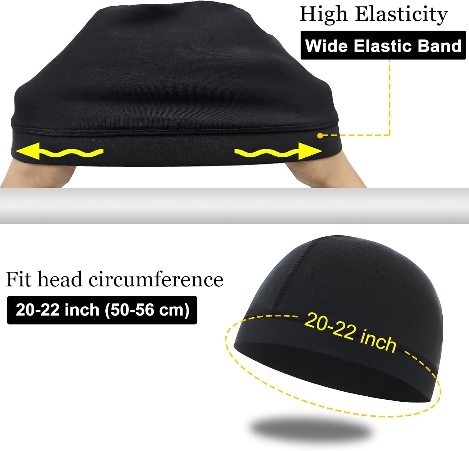 Cotton Stocking Wave Cap for Men, Wave Caps for 360 540 720 Waves, Good Compression Over Durag Sleeping Skull V1258-DP02-E-416