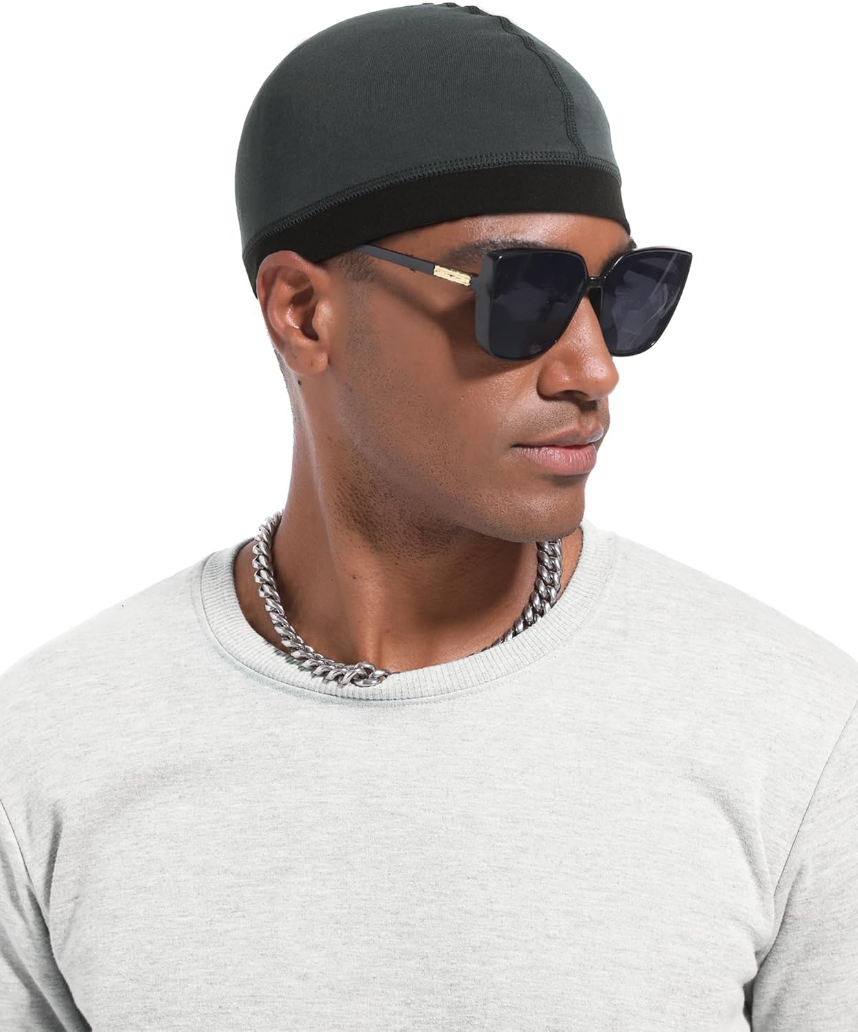 Cotton Stocking Wave Cap for Men, Wave Caps for 360 540 720 Waves, Good Compression Over Durag Sleeping Skull V1258-DP02-E-416