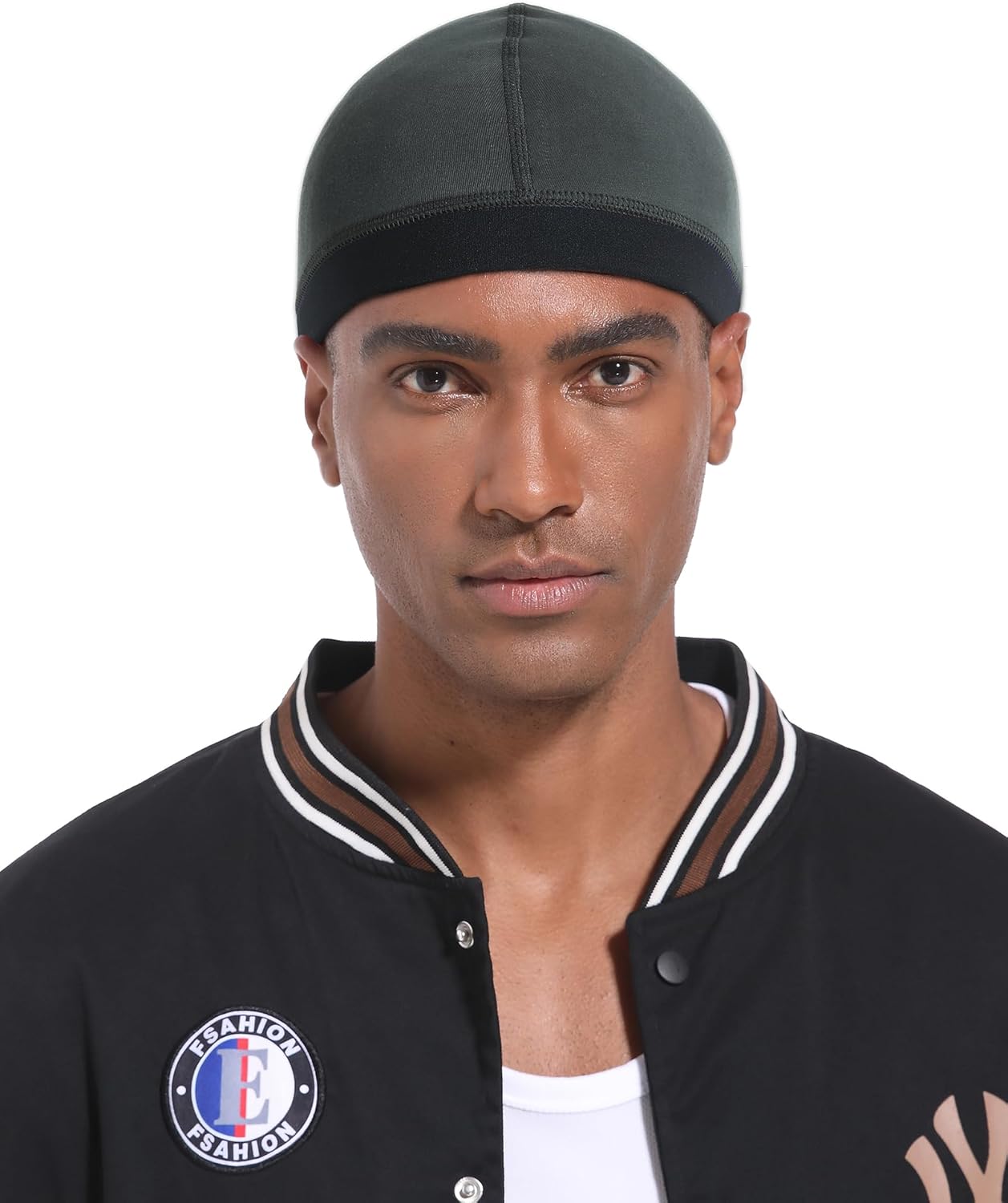 Cotton Stocking Wave Cap for Men, Wave Caps for 360 540 720 Waves, Good Compression Over Durag Sleeping Skull V1258-DP02-E-416