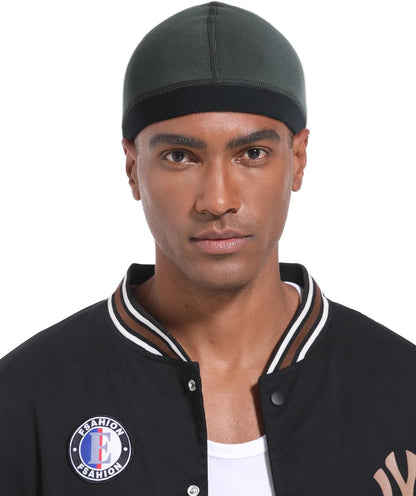Cotton Stocking Wave Cap for Men, Wave Caps for 360 540 720 Waves, Good Compression Over Durag Sleeping Skull V1258-DP02-E-416
