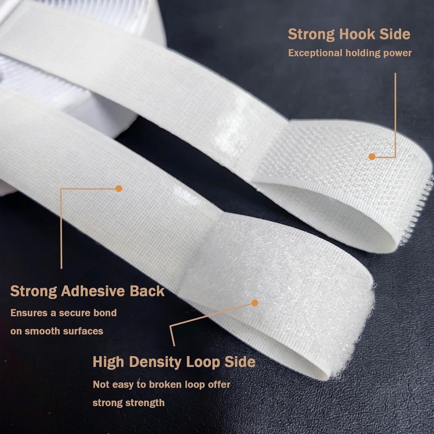 2 Inch Wide Hook and Loop Tape, Excellent Grip, Strong Adhesive Back, Nylon Self-Adhesive Fastener Strips for V1258-DP02-E-437