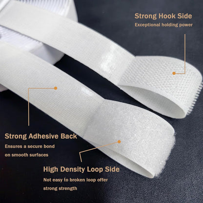 2 Inch Wide Hook and Loop Tape, Excellent Grip, Strong Adhesive Back, Nylon Self-Adhesive Fastener Strips for V1258-DP02-E-437
