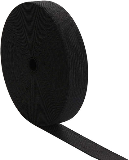 1 Inch by 20 Yard Black Heavy Stretch High Elasticity Elastic Spool Knit Elastic Bands for Sewing V1258-DP02-E-438