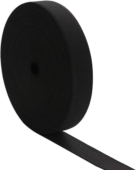 1 Inch by 20 Yard Black Heavy Stretch High Elasticity Elastic Spool Knit Elastic Bands for Sewing V1258-DP02-E-438